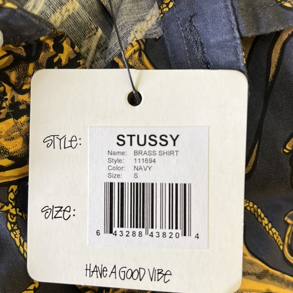 New Mens Stussy Brass Shirt in Navy !! Too Cool For Most of You!!! Lol! Fun !!! - Picture 10 of 11